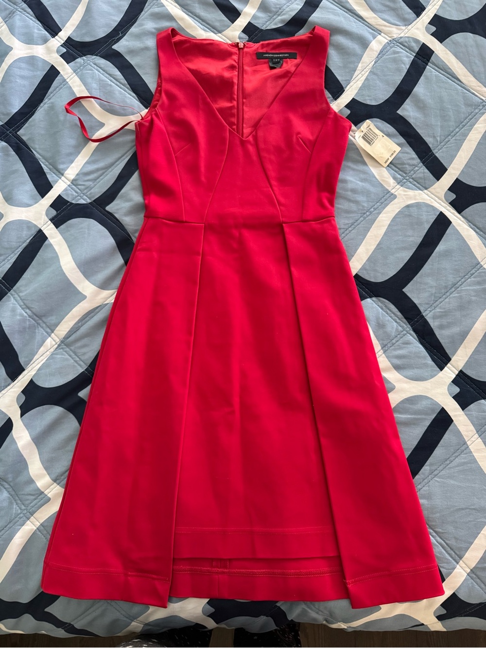 French Connection Sleeveless V-Neck Red Dress